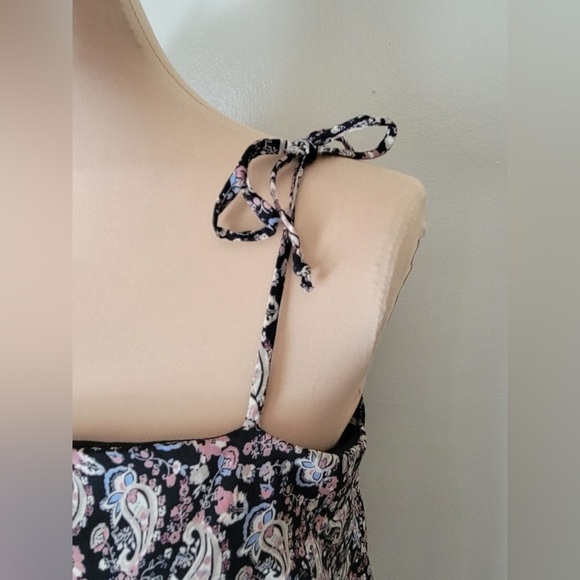 dee elly Paisley Tie Shoulder Spaghetti Strap Flowy Dress - Size XS - Picture 4 of 5